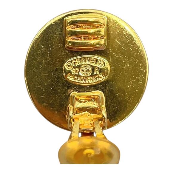 Chanel Vintage Bicolor Turn Lock Coco Earrings Gold Silver W/Box - Picture 15 of 16